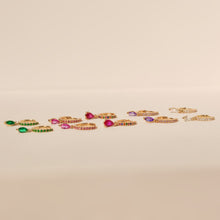 Load image into Gallery viewer, Purple Charm -  Gold Earrings
